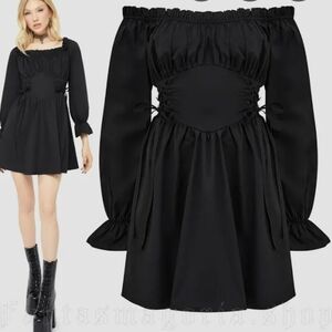 Killstar Black Off-Shoulder Mini Dress